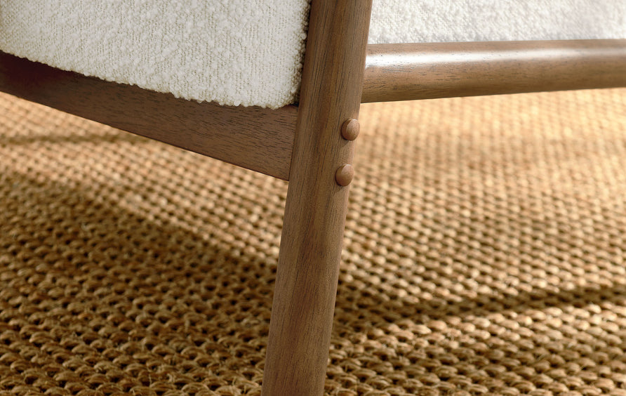 Rhiannon Boucle Upholstered Armchair in Ivory