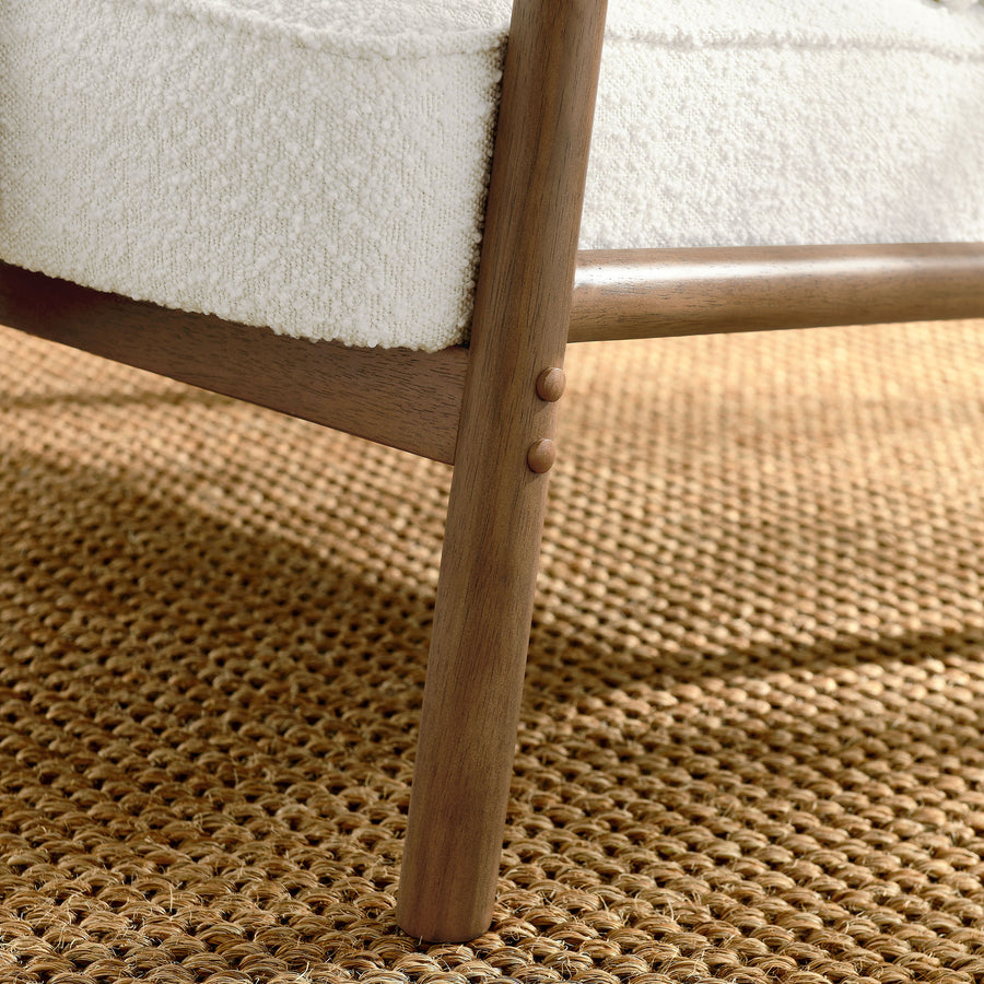 Rhiannon Boucle Upholstered Armchair in Ivory