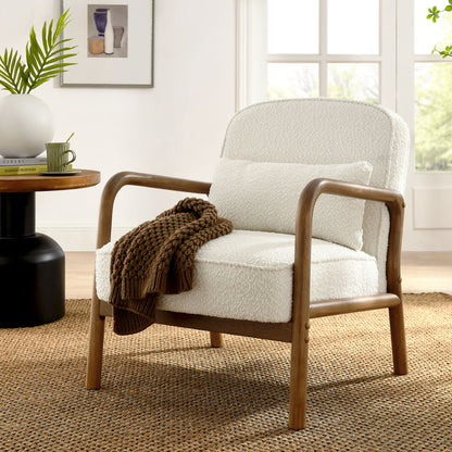 Charlie Boucle Upholstered Armchair by Furniture For America