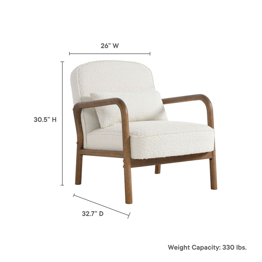 Rhiannon Boucle Upholstered Armchair in Ivory