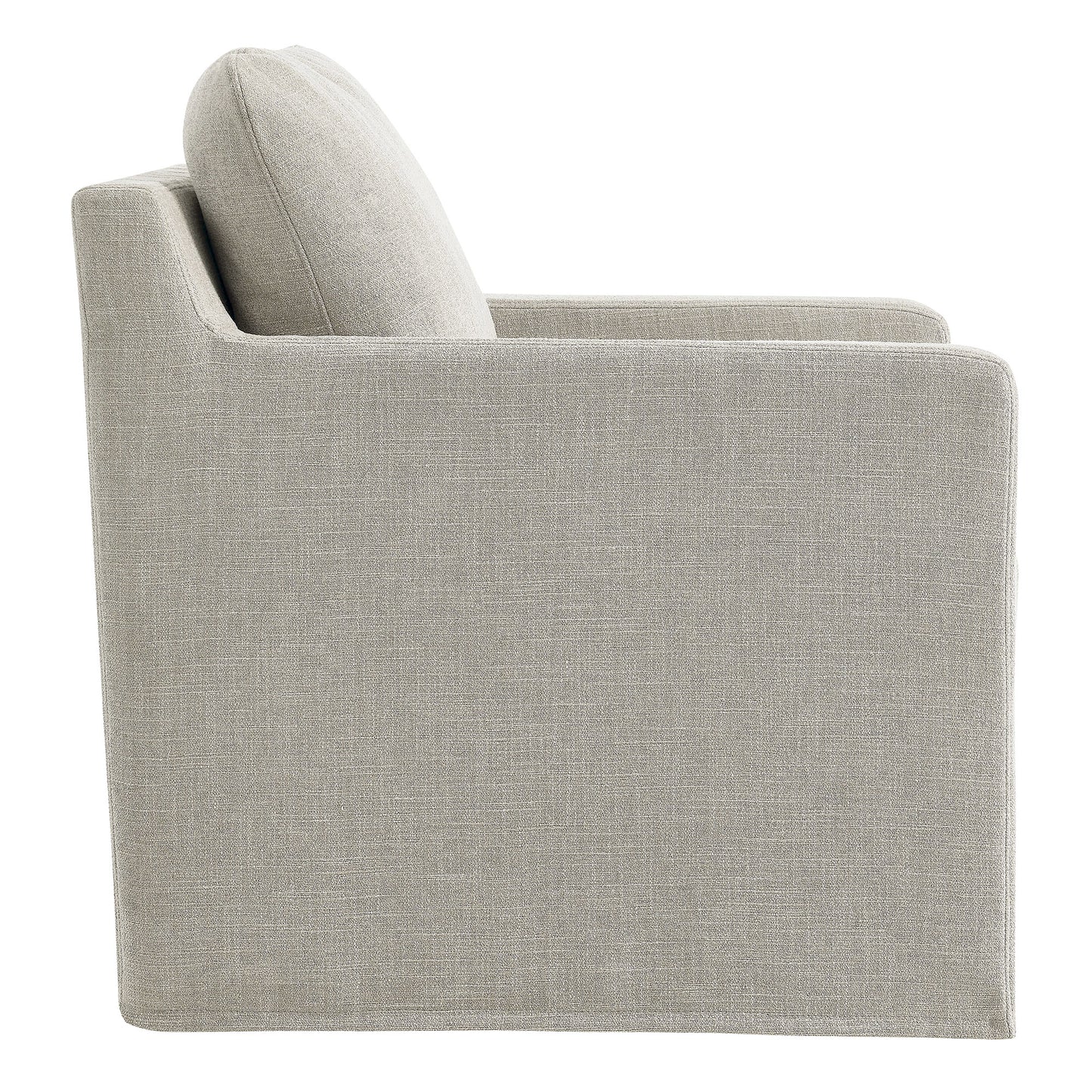 Serene Fabric Slipcovered Swivel Armchair by Furniture For America