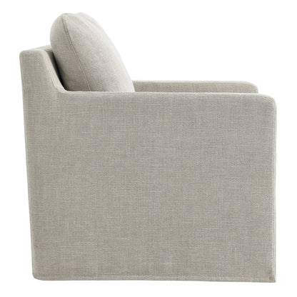 Serene Fabric Slipcovered Swivel Armchair by Furniture For America