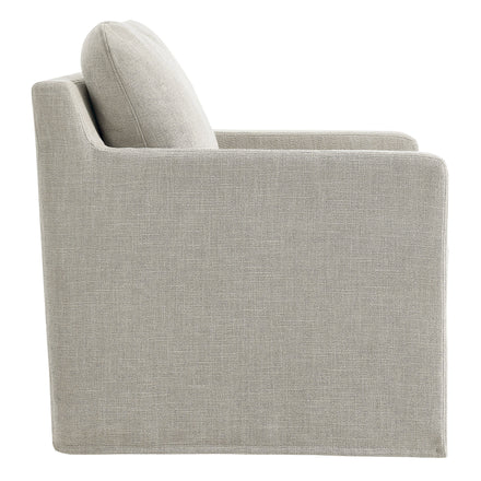 Serene Fabric Slipcovered Swivel Armchair in Linen