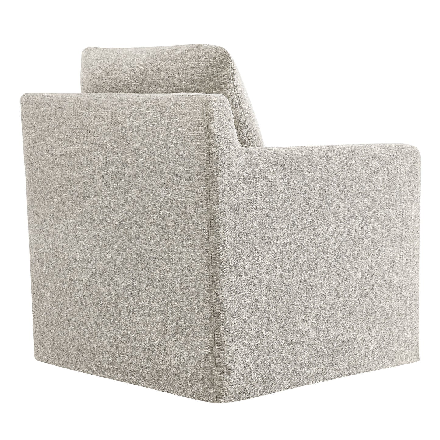 Serene Fabric Slipcovered Swivel Armchair by Furniture For America