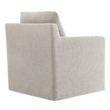 Trim Fabric Slipcovered Swivel Armchair in Linen