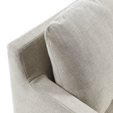 Trim Fabric Slipcovered Swivel Armchair in Linen