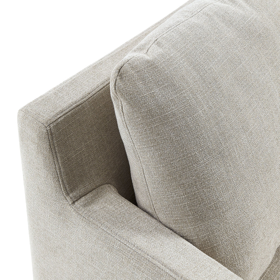 Trim Fabric Slipcovered Swivel Armchair in Linen