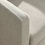 Trim Fabric Slipcovered Swivel Armchair in Linen