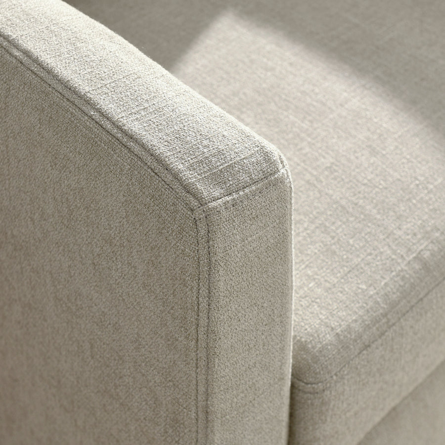 Trim Fabric Slipcovered Swivel Armchair in Linen