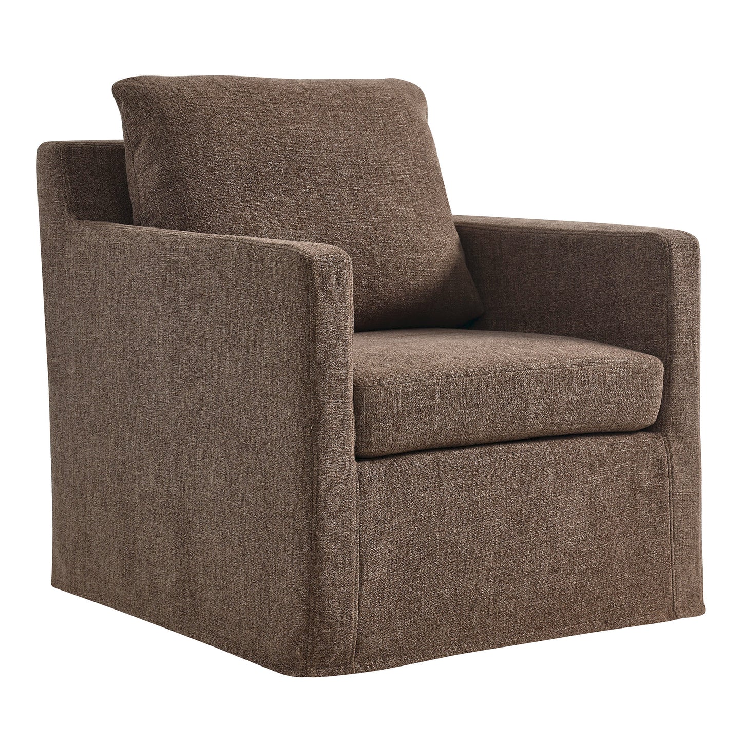 Serene Fabric Slipcovered Swivel Armchair by Furniture For America