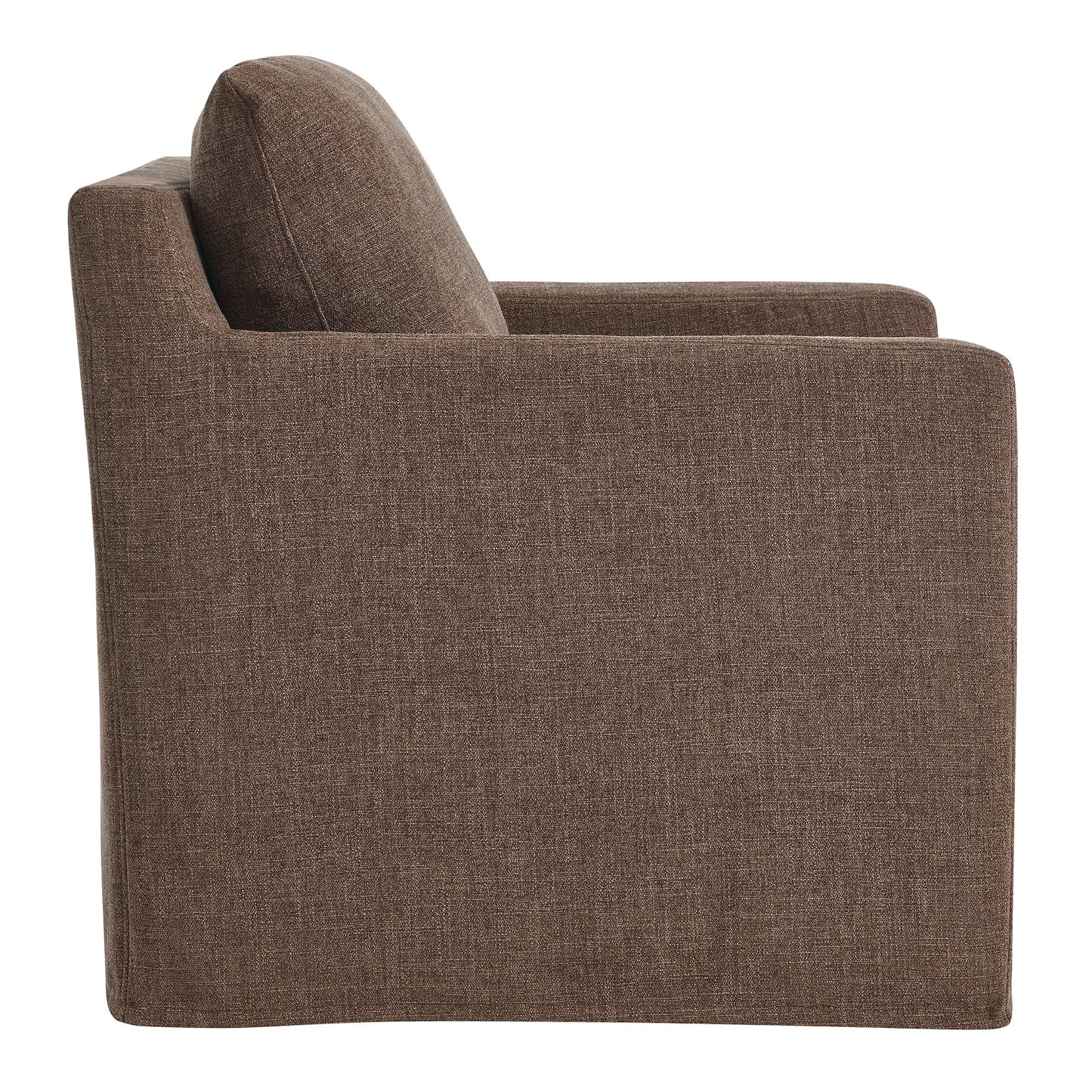 Serene Fabric Slipcovered Swivel Armchair by Furniture For America
