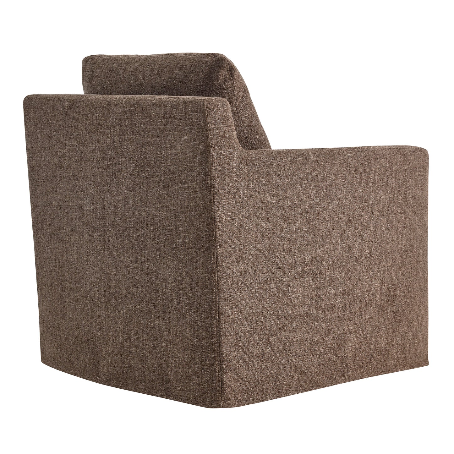 Serene Fabric Slipcovered Swivel Armchair by Furniture For America