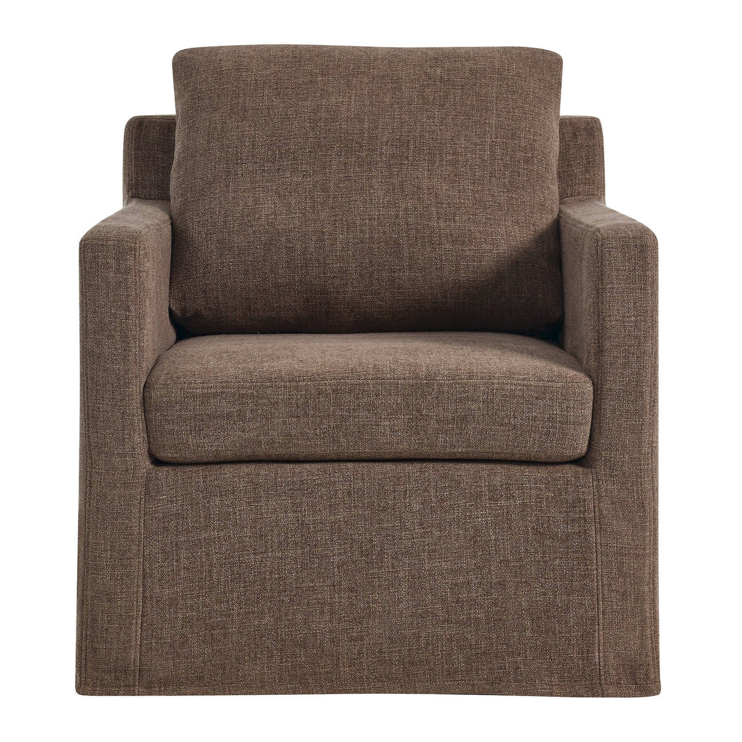Serene Fabric Slipcovered Swivel Armchair by Furniture For America