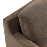 Trim Fabric Slipcovered Swivel Armchair in Mocha
