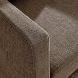 Trim Fabric Slipcovered Swivel Armchair in Mocha