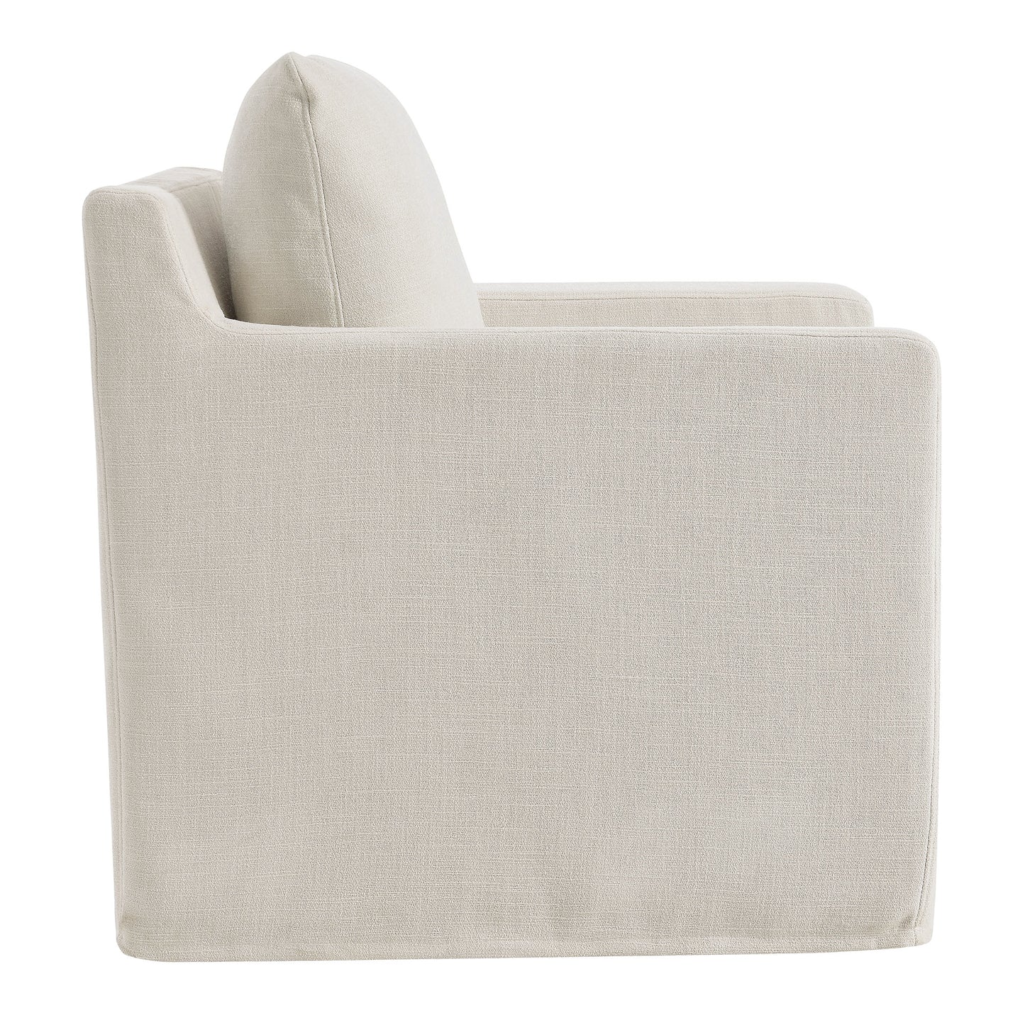 Serene Fabric Slipcovered Swivel Armchair by Furniture For America