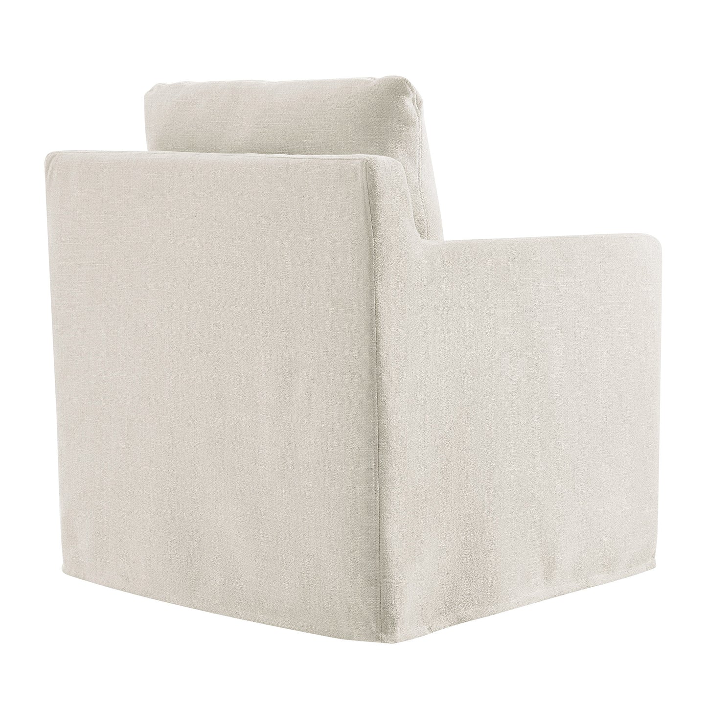 Serene Fabric Slipcovered Swivel Armchair by Furniture For America