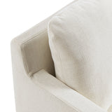 Trim Fabric Slipcovered Swivel Armchair in Salt