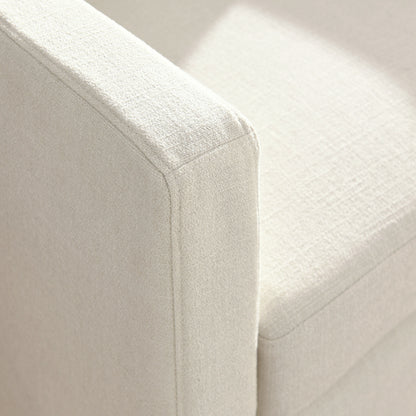 Serene Fabric Slipcovered Swivel Armchair by Furniture For America