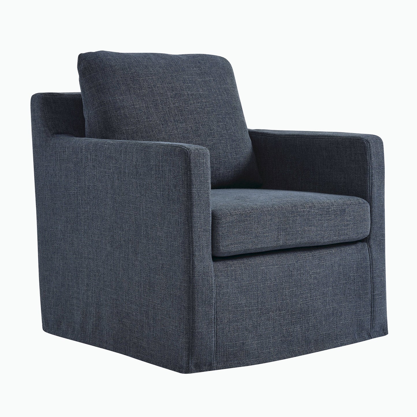 Serene Fabric Slipcovered Swivel Armchair by Furniture For America