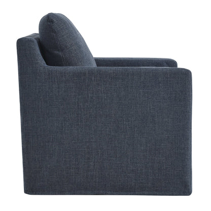 Serene Fabric Slipcovered Swivel Armchair by Furniture For America