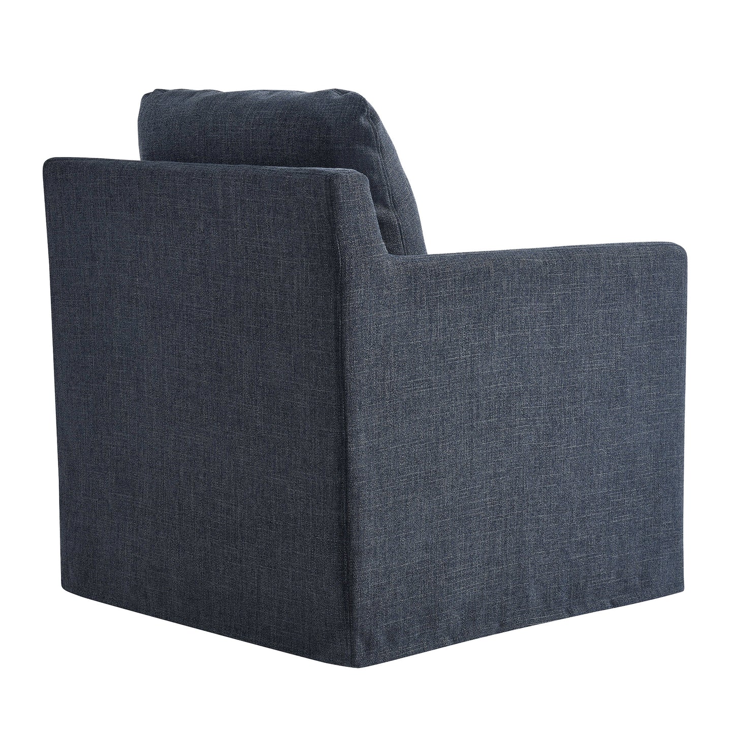 Serene Fabric Slipcovered Swivel Armchair by Furniture For America