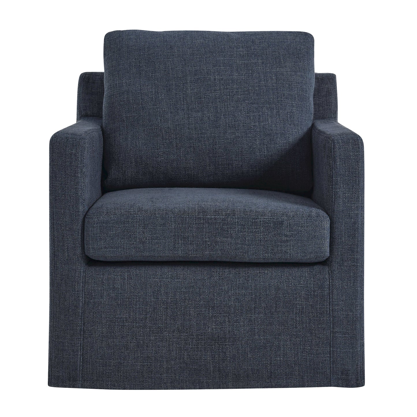 Serene Fabric Slipcovered Swivel Armchair by Furniture For America