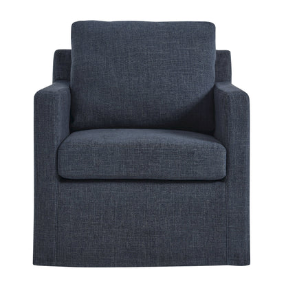 Serene Fabric Slipcovered Swivel Armchair by Furniture For America