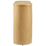 Alcove Oval Wood Entryway Console Table in Oak