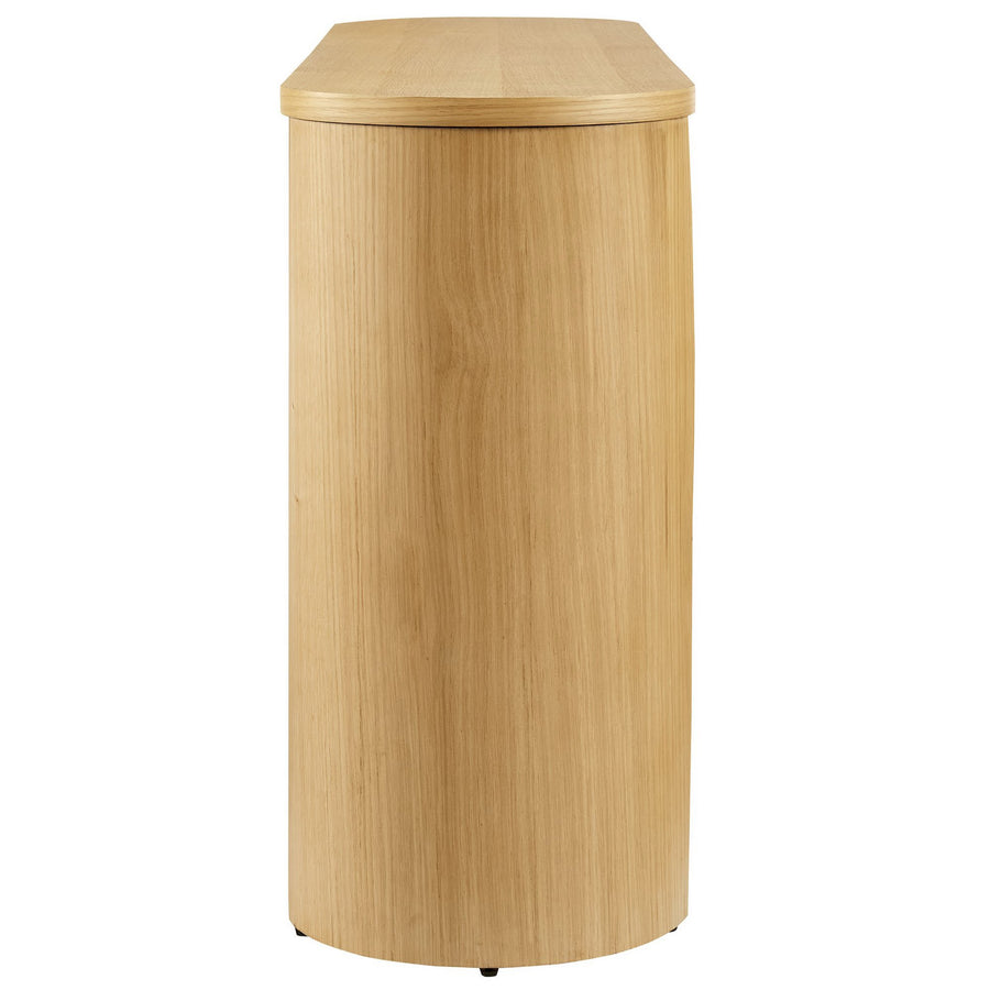 Alcove Oval Wood Entryway Console Table in Oak