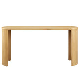 Alcove Oval Wood Entryway Console Table in Oak