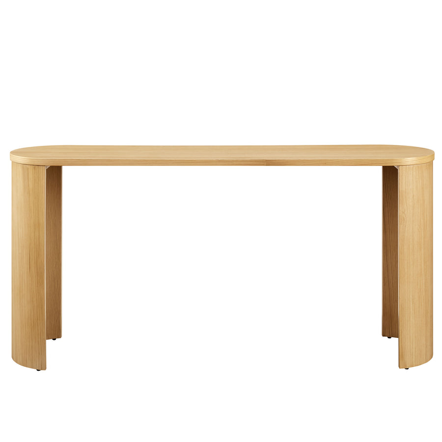 Alcove Oval Wood Entryway Console Table in Oak