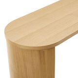 Alcove Oval Wood Entryway Console Table in Oak