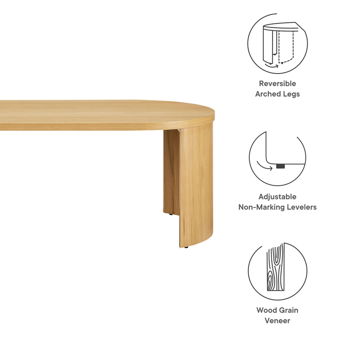 Aspect Oval Wood Coffee Table by Furniture For America
