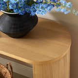 Alcove Oval Wood Entryway Console Table in Oak