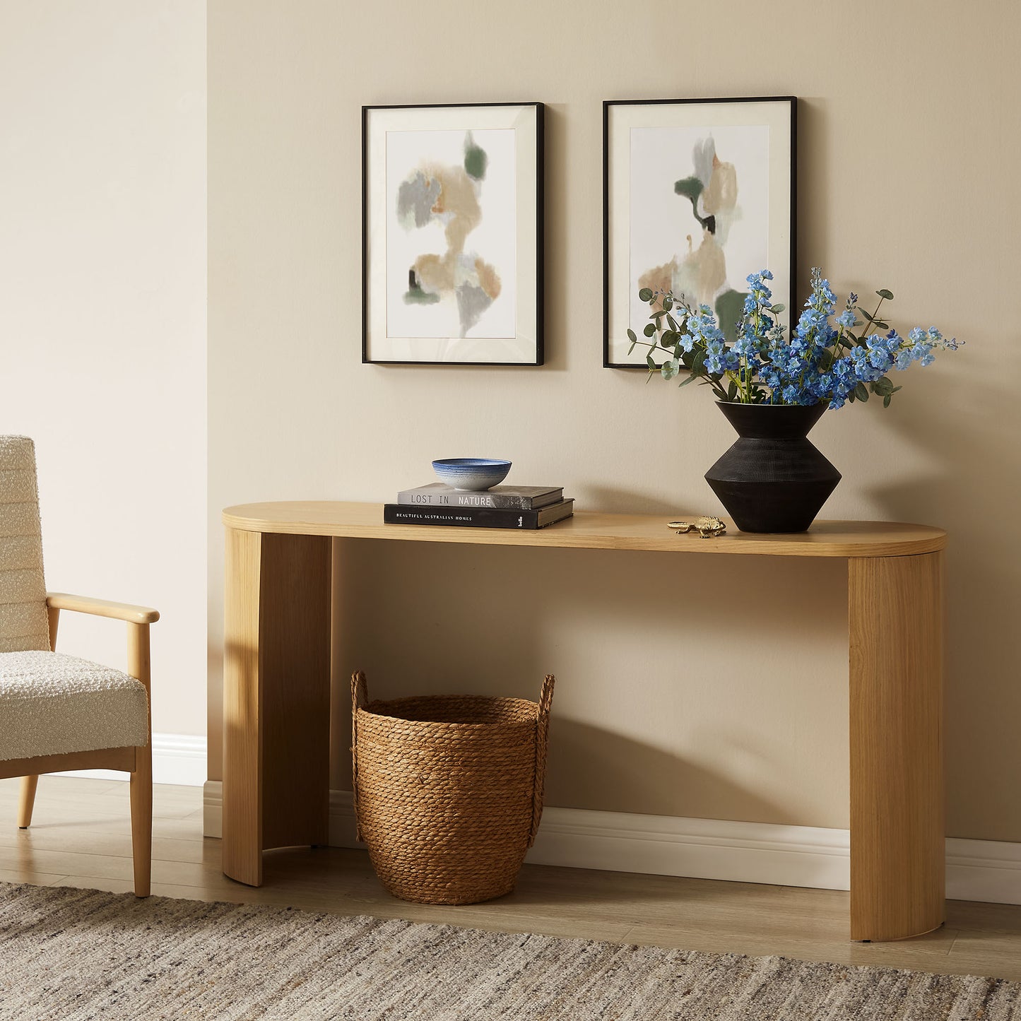 Aspect Oval Wood Entryway Console Table by Furniture For America