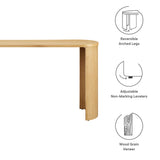 Alcove Oval Wood Entryway Console Table in Oak