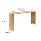 Alcove Oval Wood Entryway Console Table in Oak