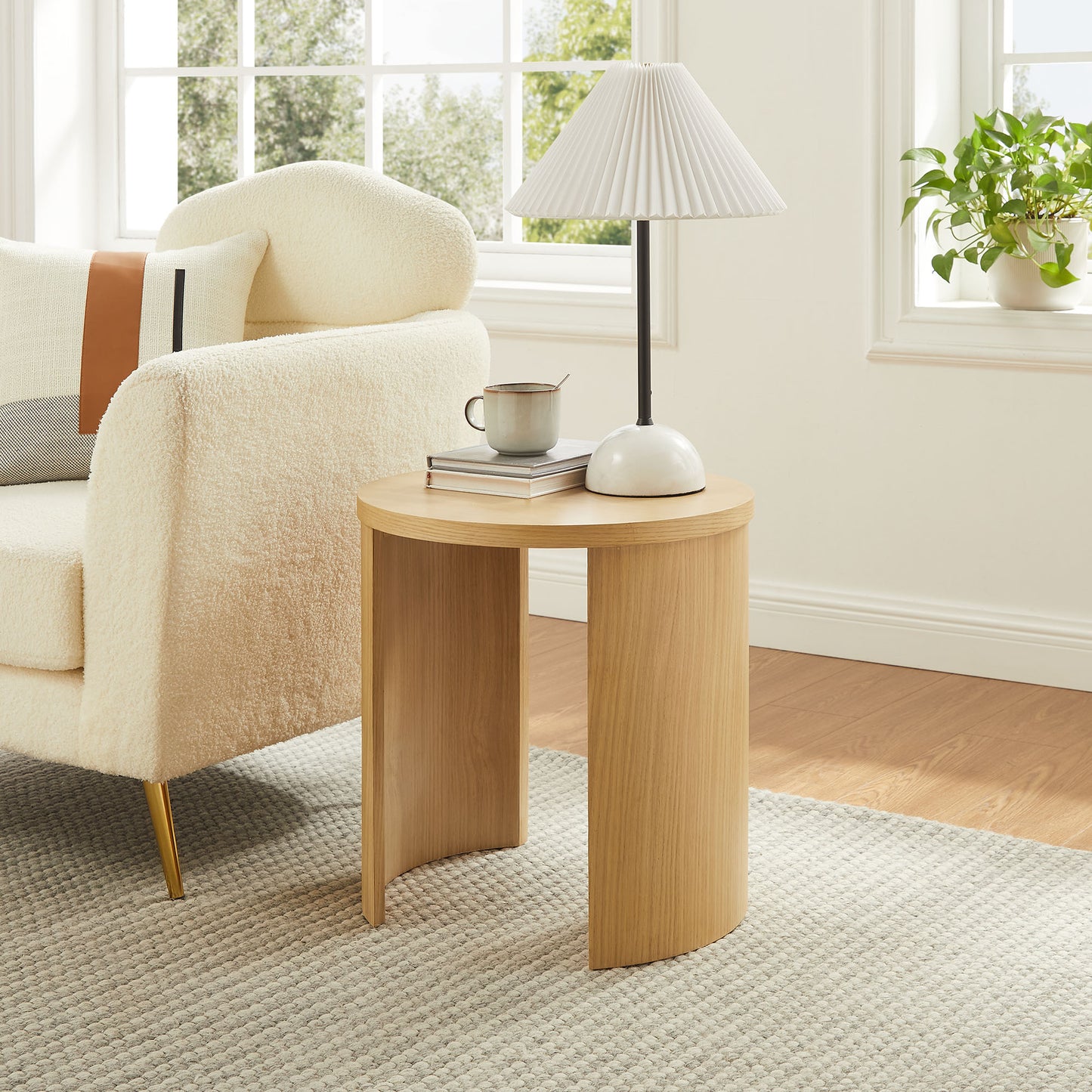 Aspect Round Wood End Table by Furniture For America