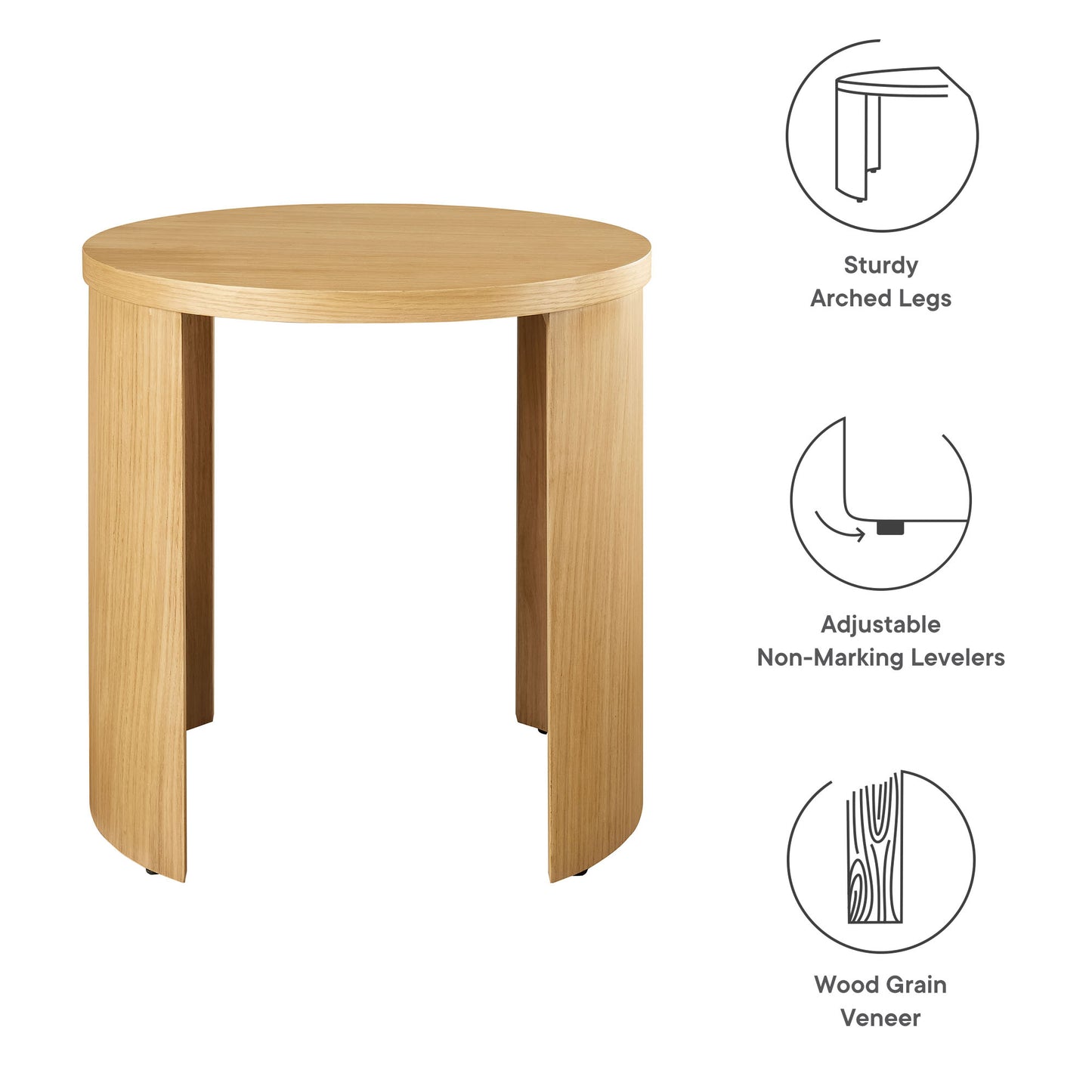 Aspect Round Wood End Table by Furniture For America