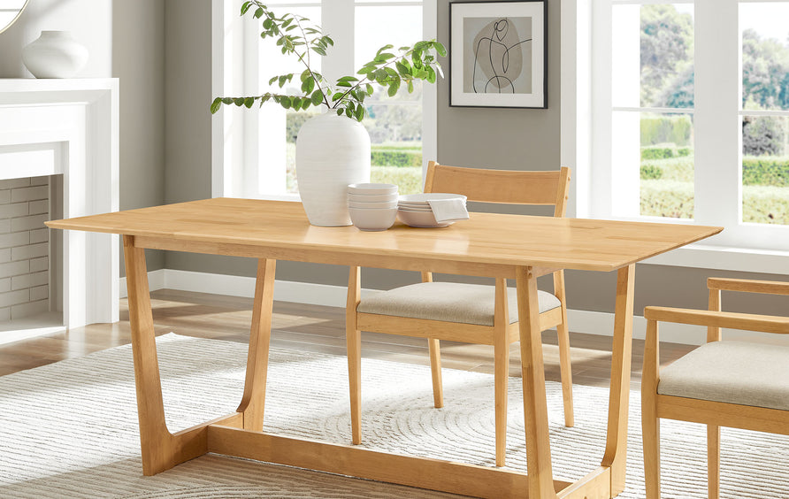 Marble 71" Rectangle Wood Dining Table in Natural
