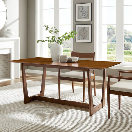 Solara 71" Rectangle Wood Dining Table in Walnut