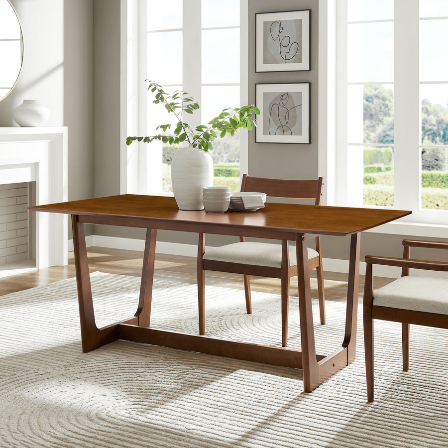 Marble 71" Rectangle Wood Dining Table in Walnut