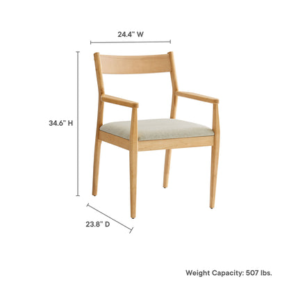 Solara 7-Piece Wood Dining Set with Fabric Upholstered Armchairs by Furniture For America