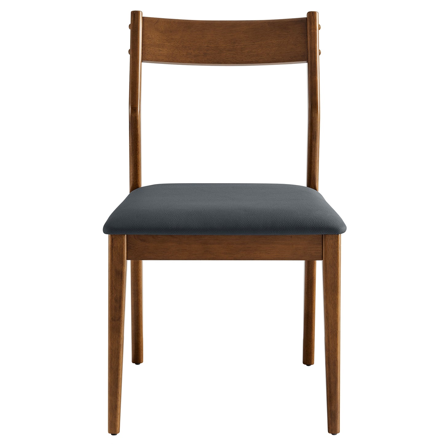 Marble 7-Piece Wood Dining Set with Vegan Leather Side Chairs in Walnut Black