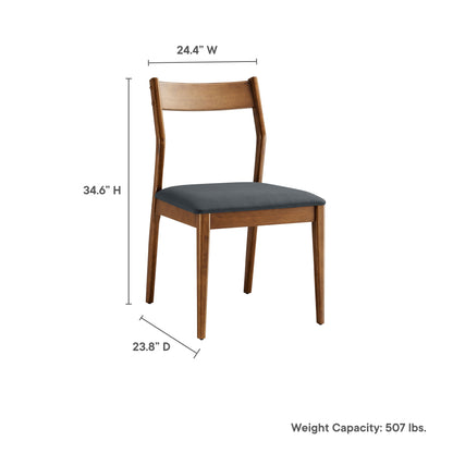 Solara 7-Piece Wood Dining Set with Vegan Leather Side Chairs by Furniture For America