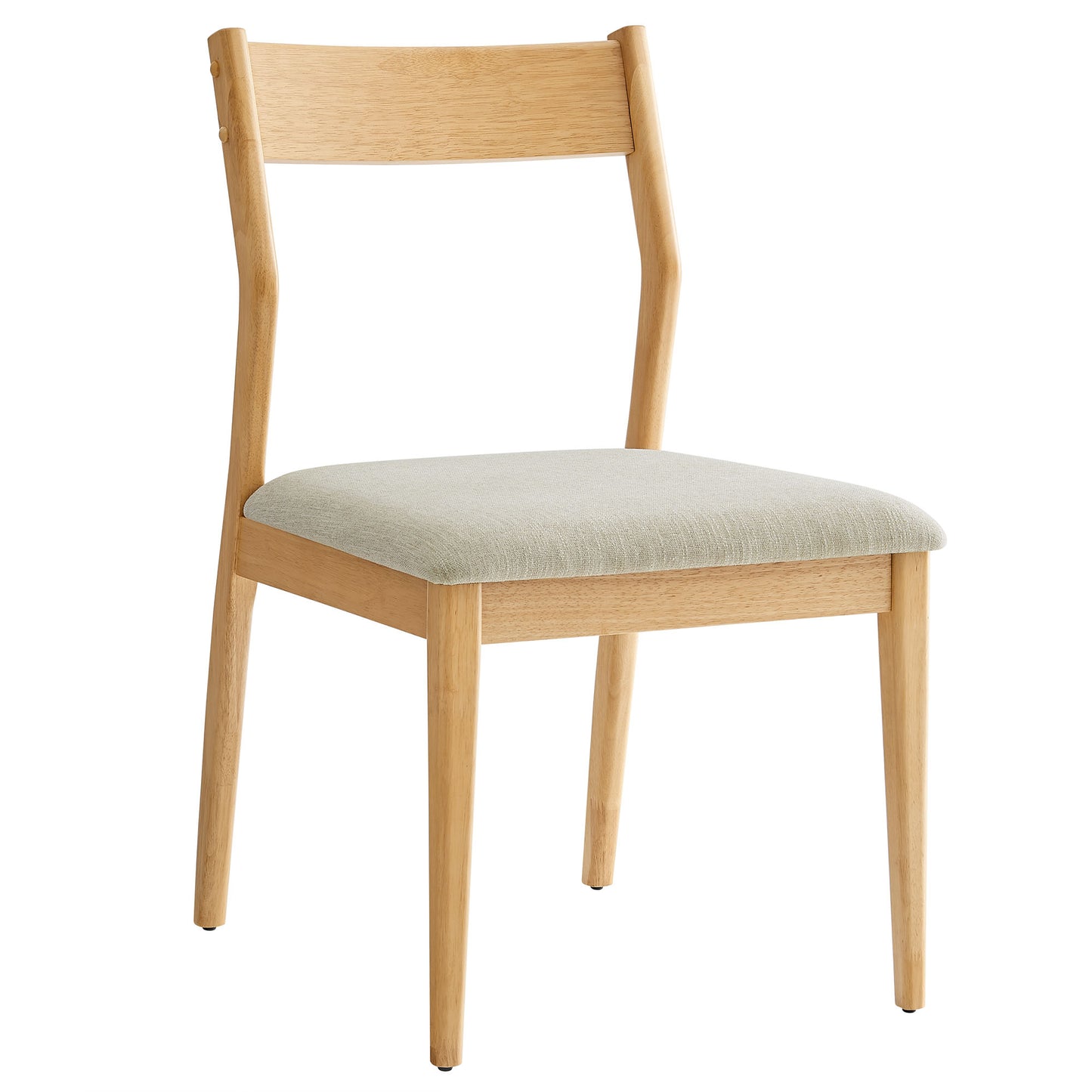 Marble 7-Piece Wood Dining Set with Fabric Upholstered Side Chairs in Natural Heathered Weave Beige