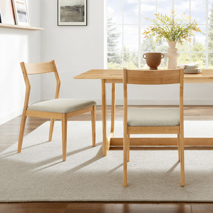 Solara Fabric Wood Dining Side Chairs Set of 2 by Furniture for America