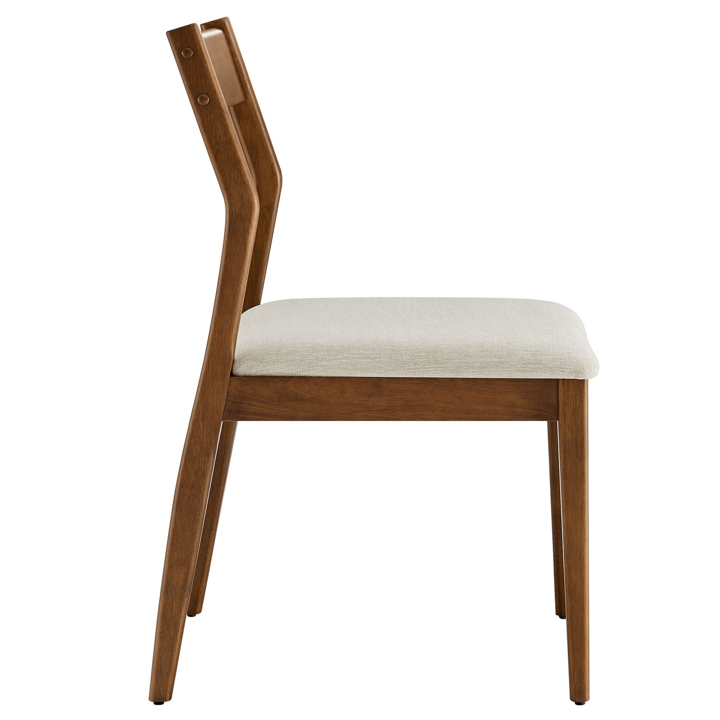 Marble 7-Piece Wood Dining Set with Fabric Upholstered Armchairs in Walnut Heathered Weave Beige