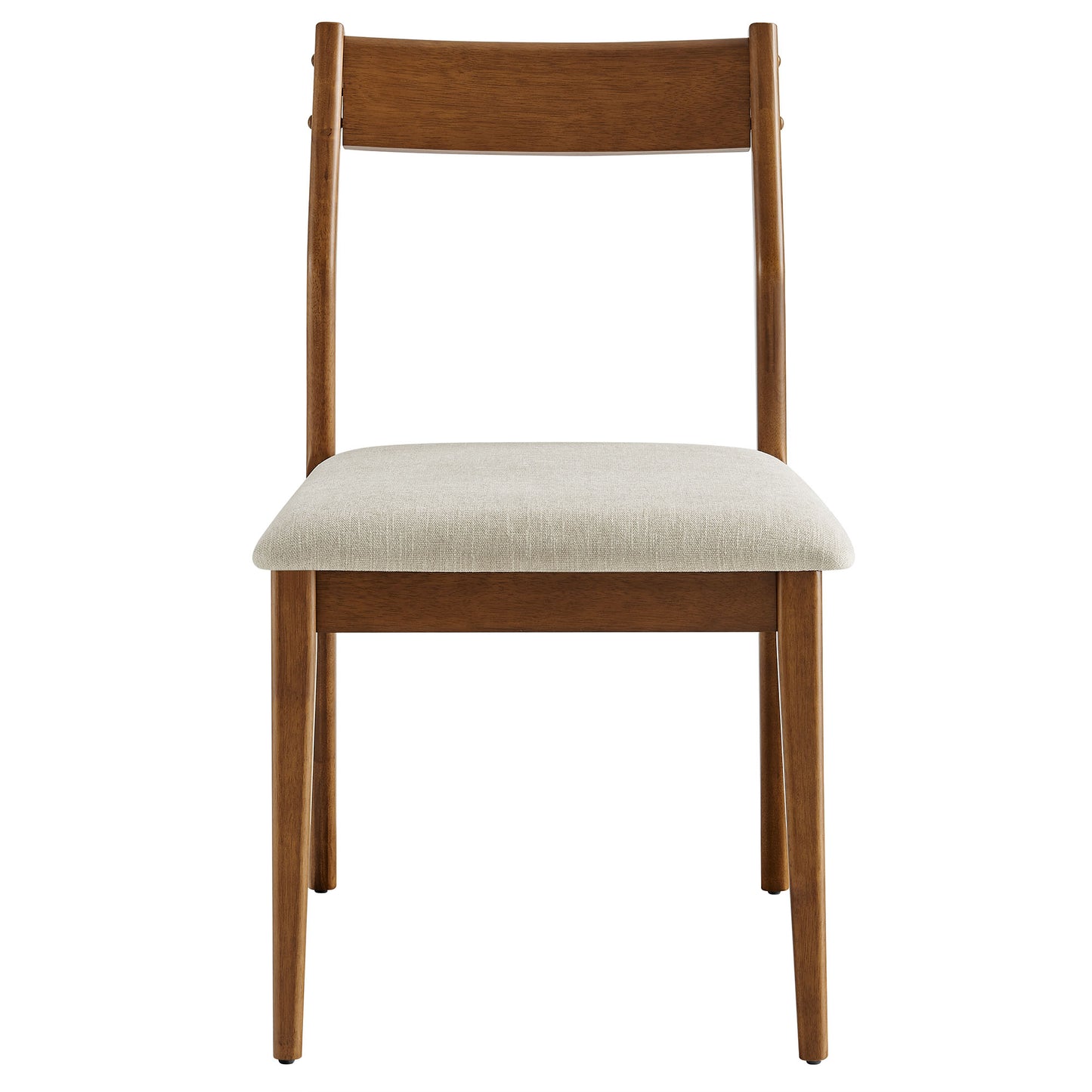 Marble 7-Piece Wood Dining Set with Fabric Upholstered Armchairs in Walnut Heathered Weave Beige